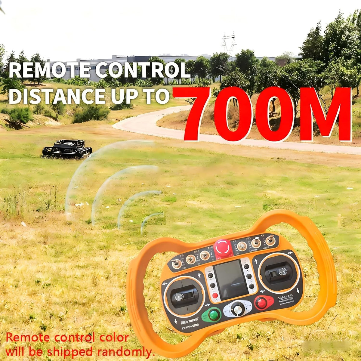 Remote-Controlled Robotic Lawnmower with A 22hp High-Horsepower Engine and a 48v Brushless Motor; an All-Terrain
