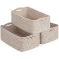 Baskets for Organizing, Storage Basket for Shelves, Baskets for Gifts, Woven Bakset 3 Pack for Living Room, 11 x 7 x