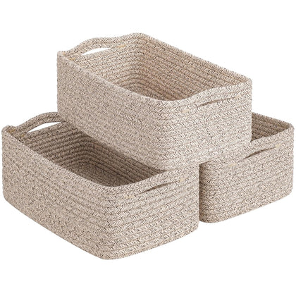 Baskets for Organizing, Storage Basket for Shelves, Baskets for Gifts, Woven Bakset 3 Pack for Living Room, 11 x 7 x