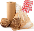 Honeycomb Packing Paper 15" Width X 300 FT for Moving Glass Dishes Recyclable Wrapping Paper Bubble Wrap Packing