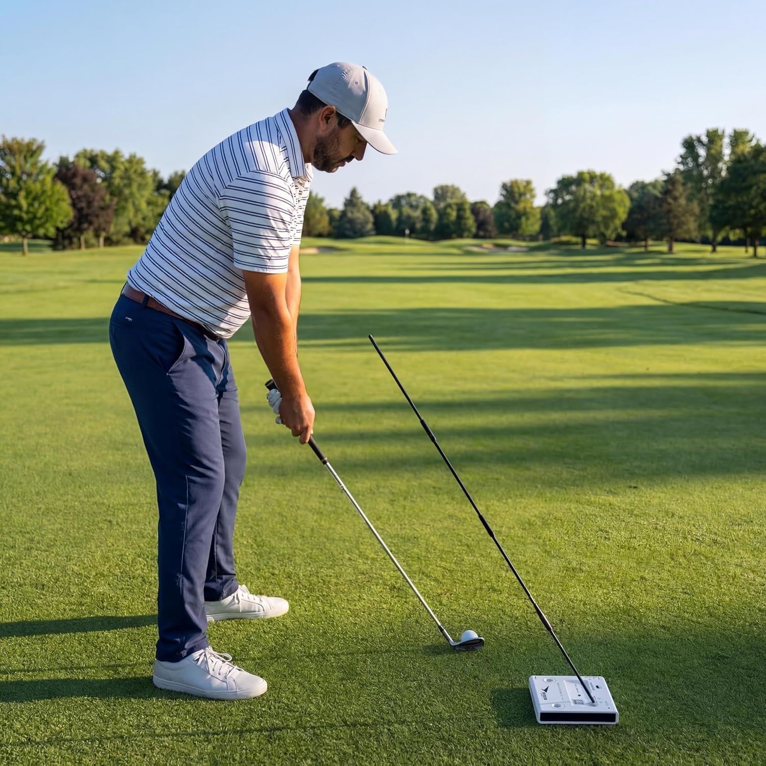 Birdie Golf: Birdie Cube - Golf Swing Trainer, 12 Adjustable Club Positions, Guided Strikes Tool, Alignment Rods