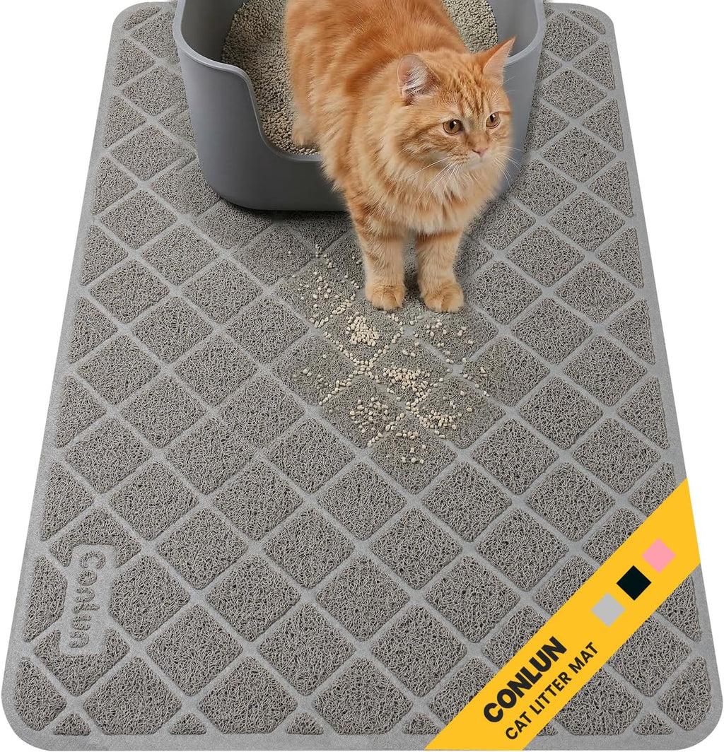 Cat Litter Mat Litter Trapping Mat, Premium Durable PVC Grid Mesh with Scatter Control, Non-slip, Less Waste Cat