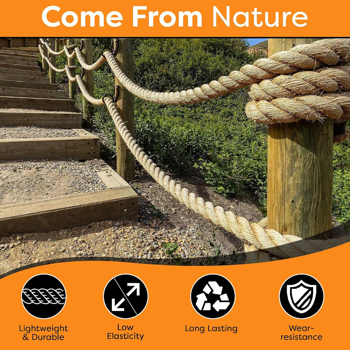 Twisted Sisal Rope – 100' X 1/4" Sisal Twine – Multipurpose Rope for Cat Scratcher, DIY Projects, Gardening, Arts &