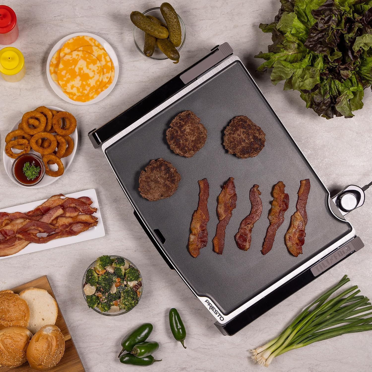 07073 Tilt-N-Fold X-Large Electric Griddle