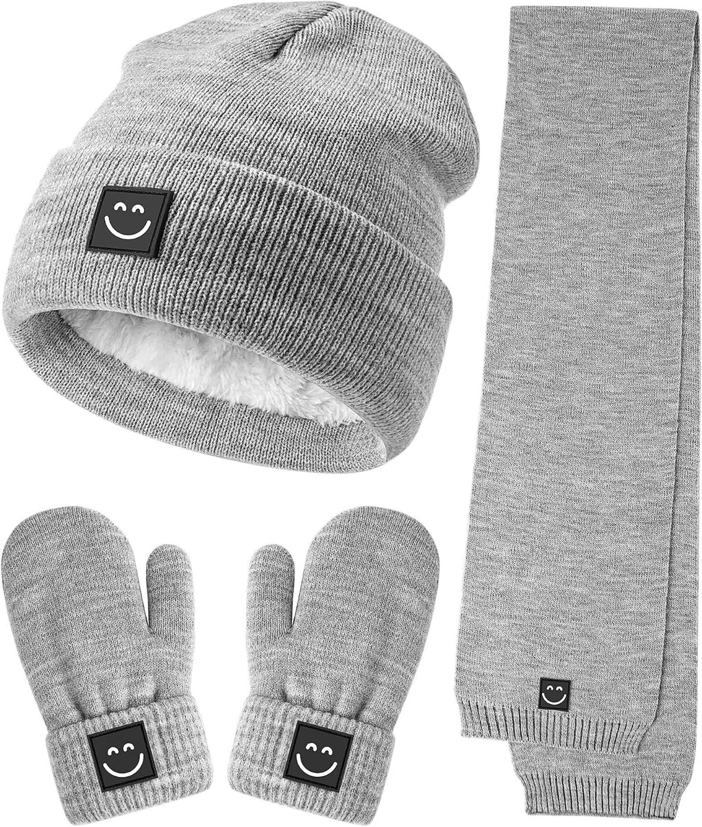 Baby Beanie Mittens Scarf Set,Toddler Kids Winter Hat and Thermal Gloves Neck Warmer Set for Girls Boys
