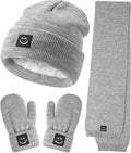 Baby Beanie Mittens Scarf Set,Toddler Kids Winter Hat and Thermal Gloves Neck Warmer Set for Girls Boys