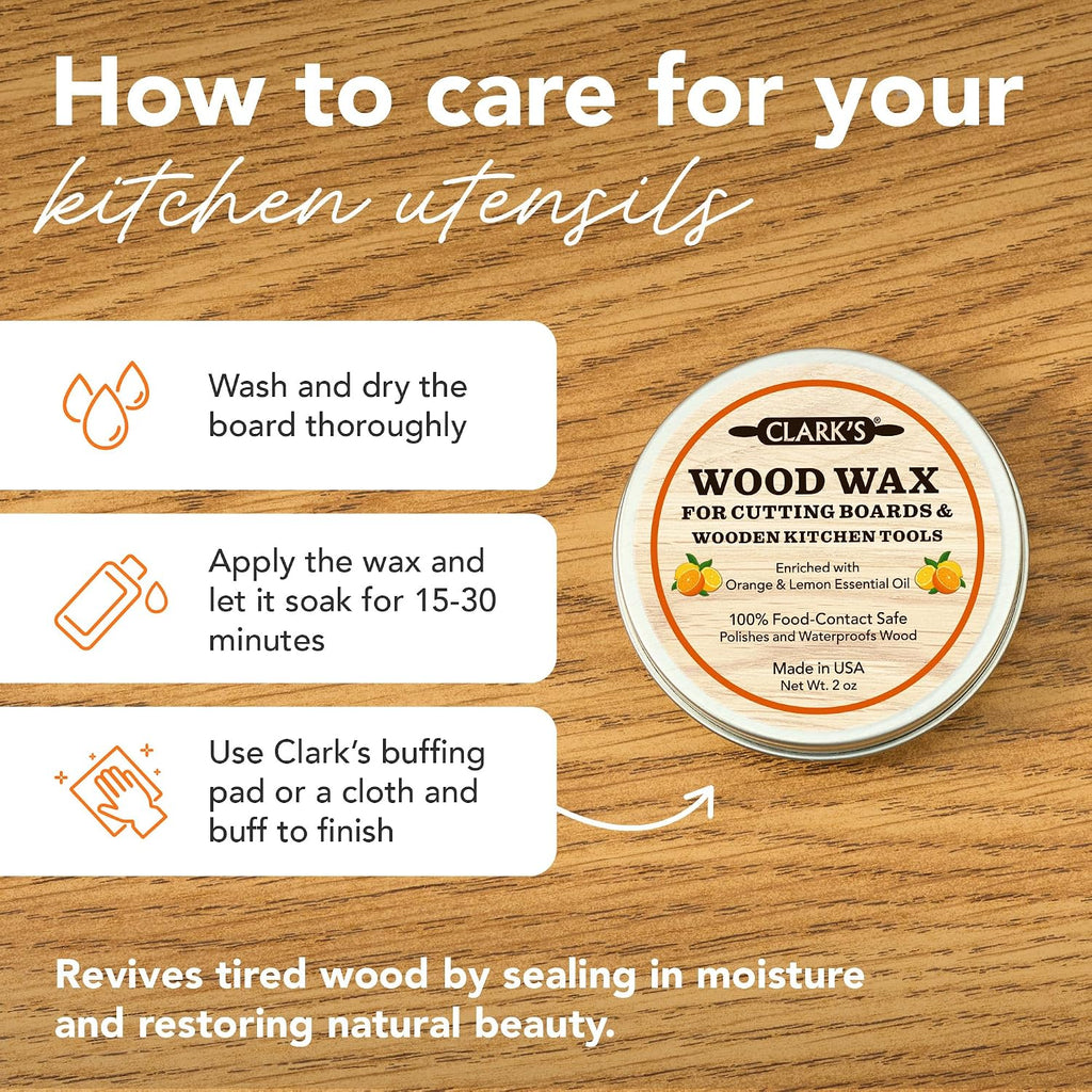 Wood Butter Cutting Board Wax, 2 oz - Citrus Scent - Food Safe