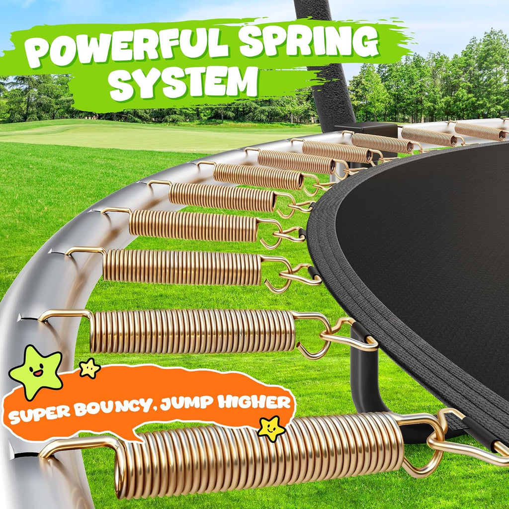 Trampoline 8FT 10FT 12FT 14FT 15FT 16FT, Recreational Trampolines with Enclosure Net, Outdoor Anti-Rust Trampolines
