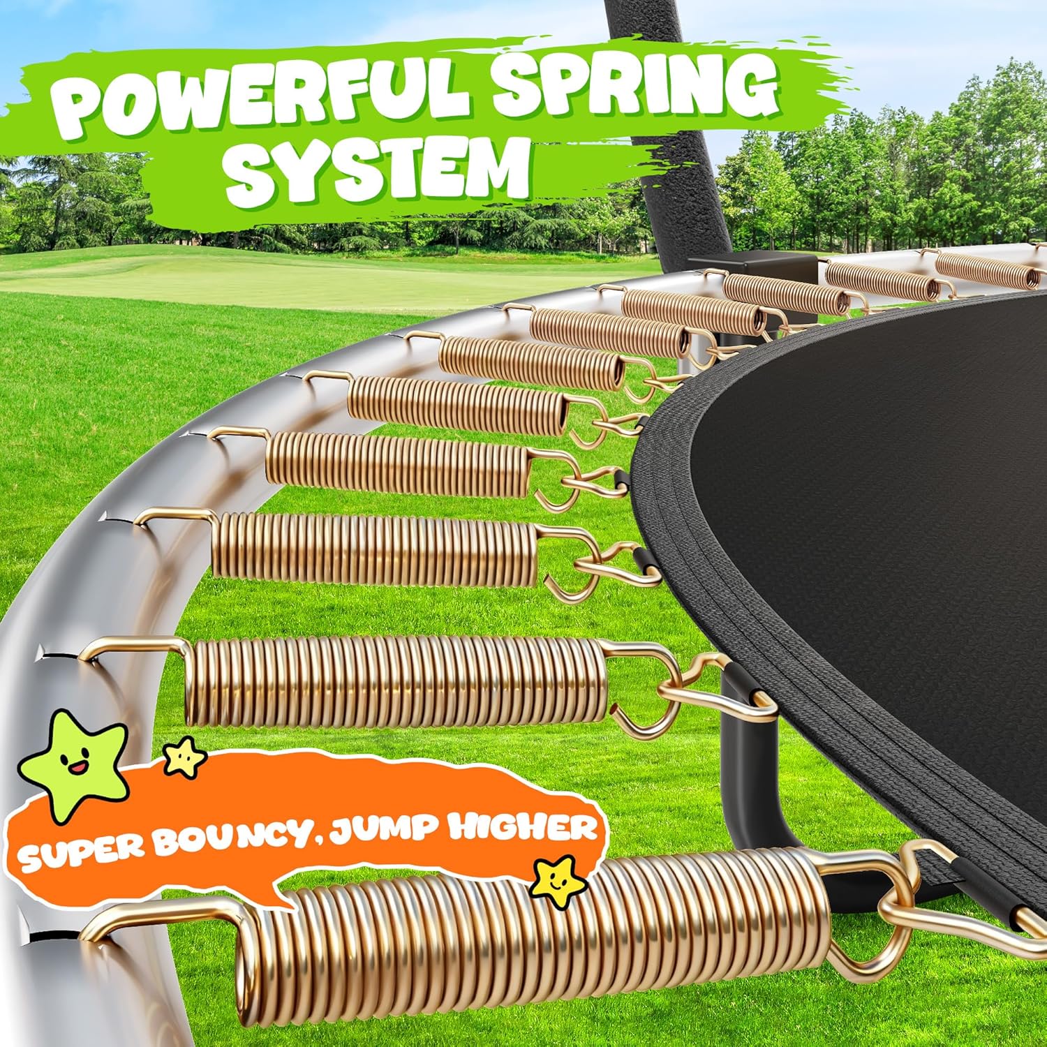 Trampoline 8FT 10FT 12FT 14FT 15FT 16FT, Recreational Trampolines with Enclosure Net, Outdoor Anti-Rust Trampolines