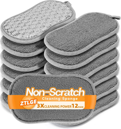 Multi-Purpose Dish Sponges Kitchen, Dual-Sided Non Scratch Scrub Sponges