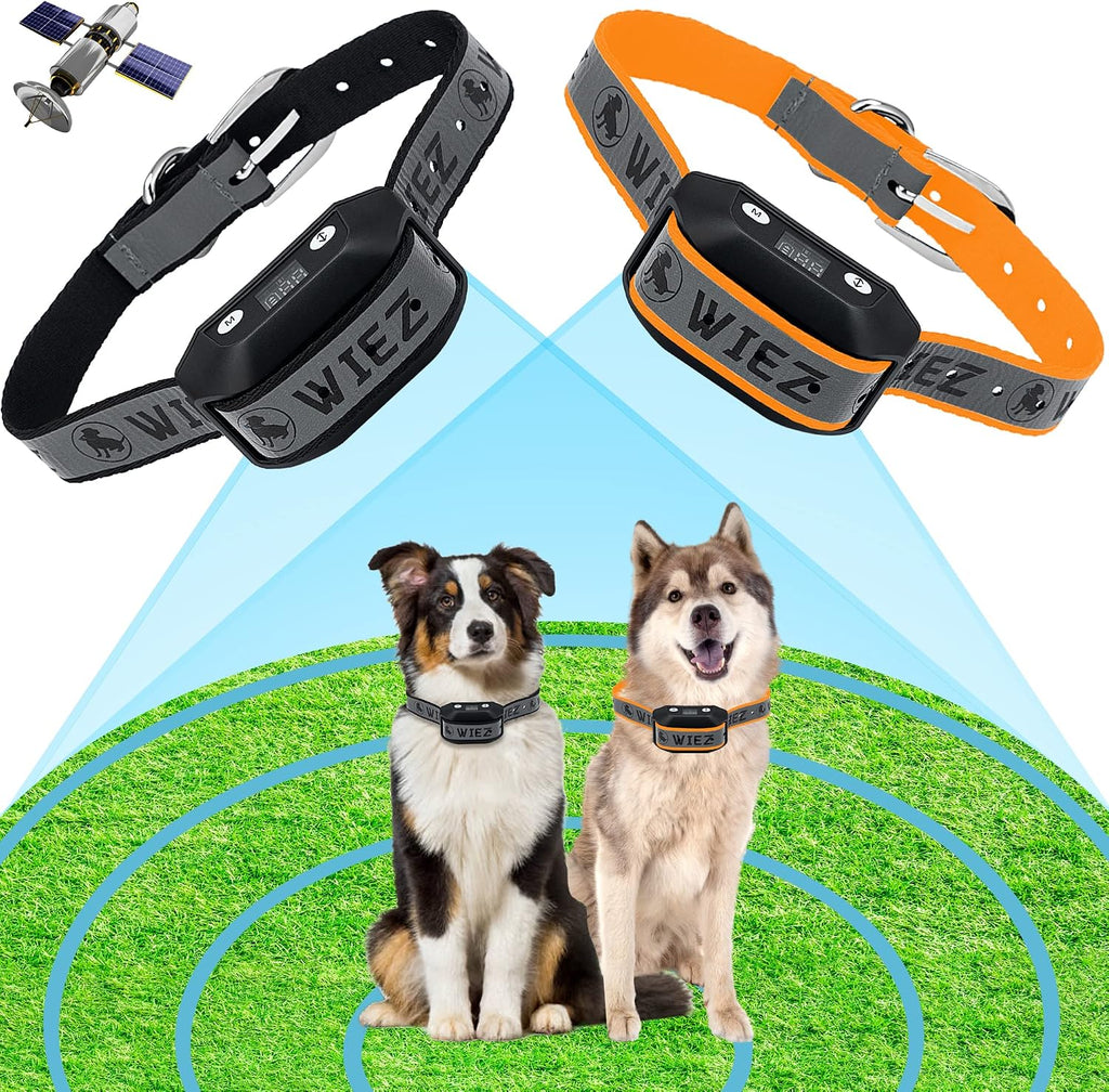 GPS Wireless Dog Fence, Electric Dog Fence for Outdoor, Range 65-3281ft, Adjustable Warning Strength, Rechargeable