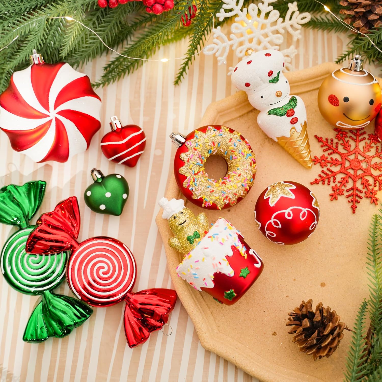 86pcs Christmas Tree Balls Ornaments, Shatterproof Plastic Decorative Baubles for Christmas Tree Decorations, Holiday