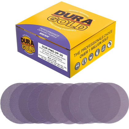 Premium 5" Purple Ceramic Mesh Sanding Discs, 30 Disc Variety Pack, Grits 80, 100, 120, 150, 180, 220, 240, 320, 400