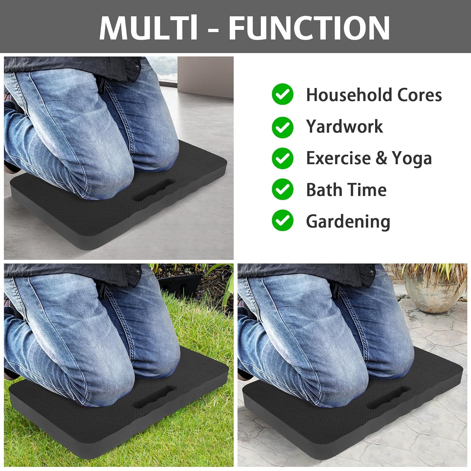 Extra Thick Kneeling Pad, Soft Foam Kneeling Cushion, Waterproof Gardening Knee Pads, Lightweight Knee Mat for
