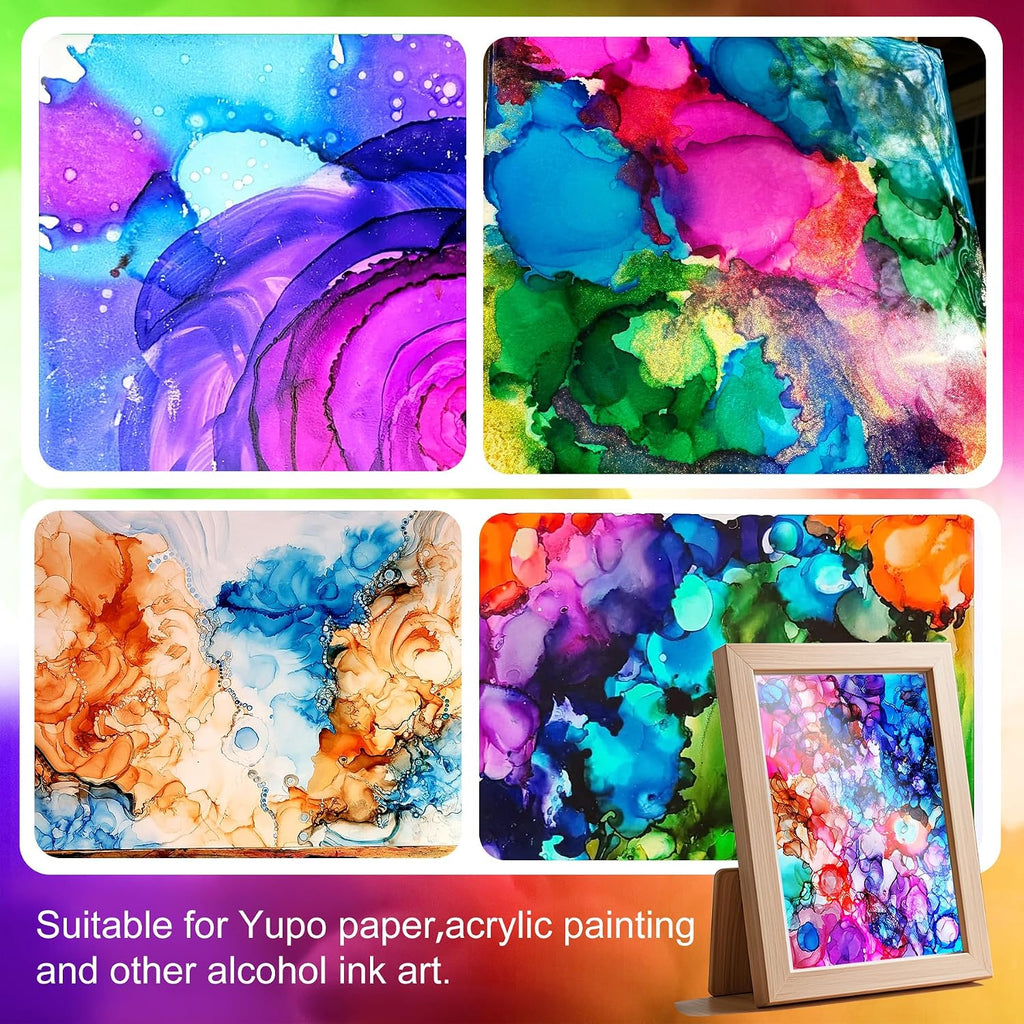 Alcohol Ink Set - 24 Vibrant Colors for Resin Art, Petri Dish Making | Epoxy Resin Painting - Concentrated