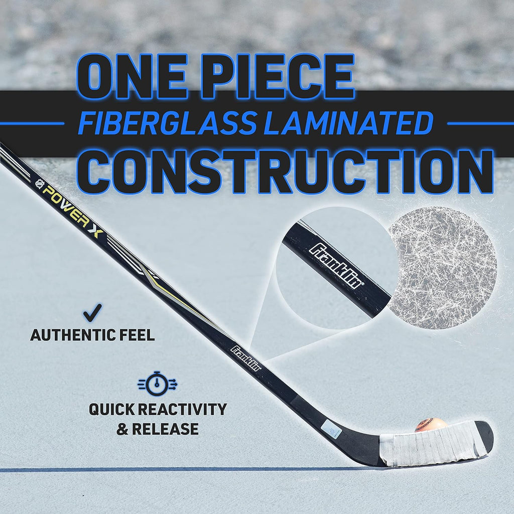 Street Hockey Sticks - Ambush Junior Street Hockey Stick - Wood and Fiberglass Shaft - ABS Blade - One Piece Stick