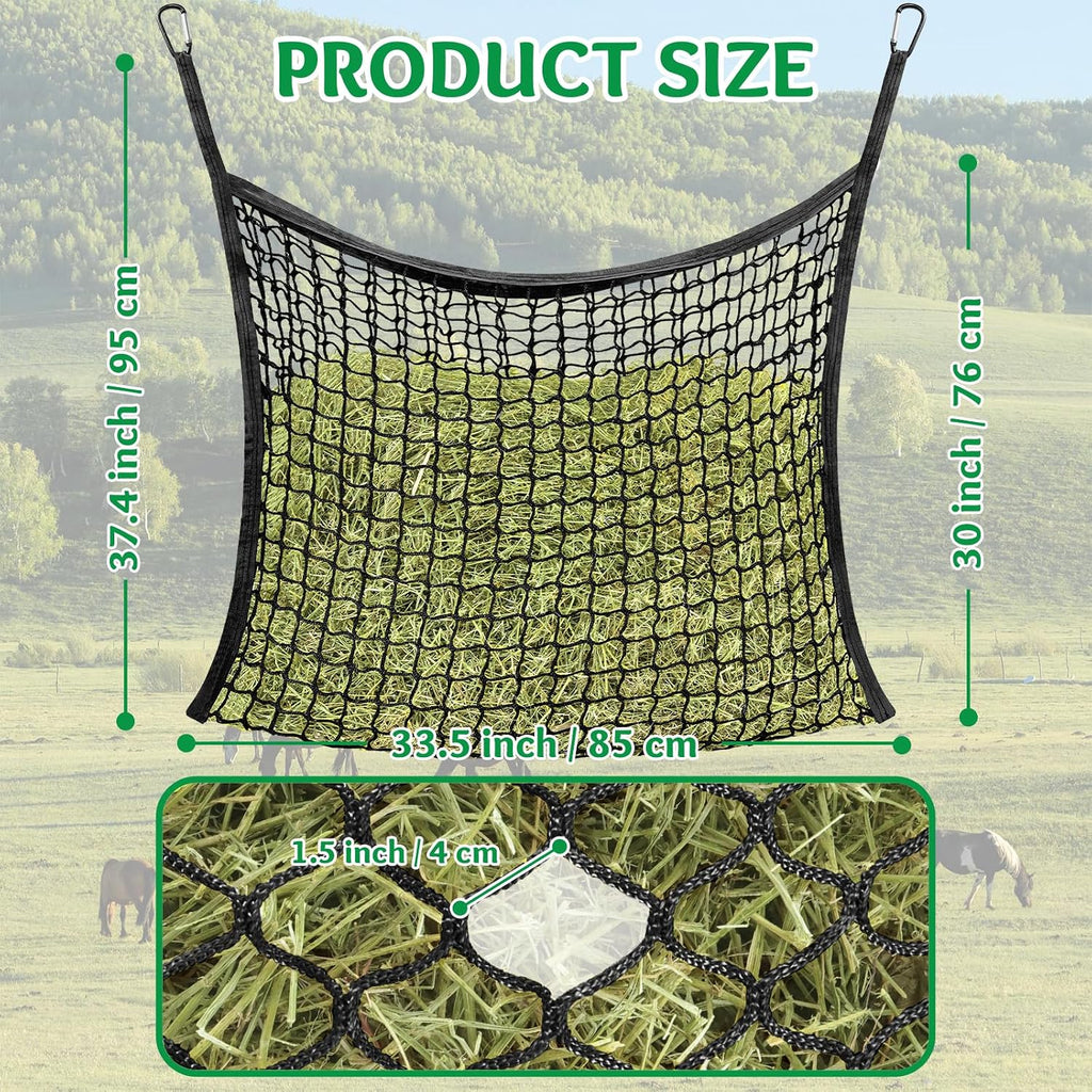 3 Pcs Hay Bags for Horses, Slow Feed Hay Nets for Horses Goat Sheep, Large Capacity Hay Feeder for Stall, Trailer