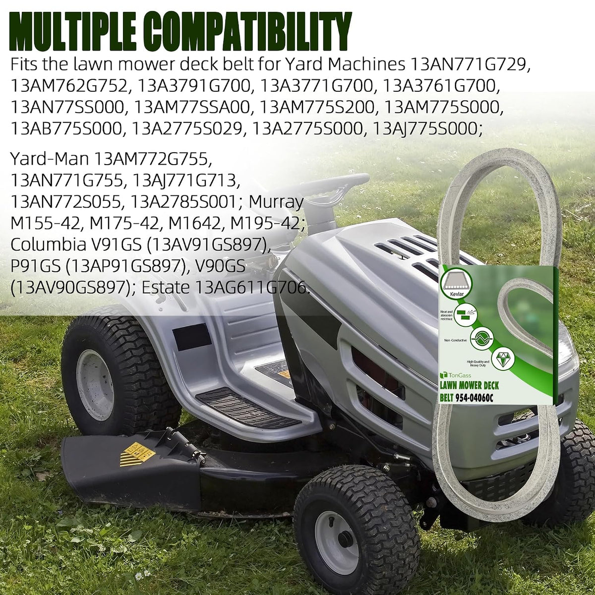 42" Lawn Mower Deck Belt Compatible with MTD Troy Bilt Mower Replaces Part Number 954-04060C 954-04060 954-04060B