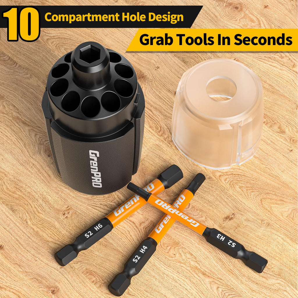 GRENPRO 20pcs Impact Driver Bit Set,2" Allen Wrench Drill Bit Set S2 Steel