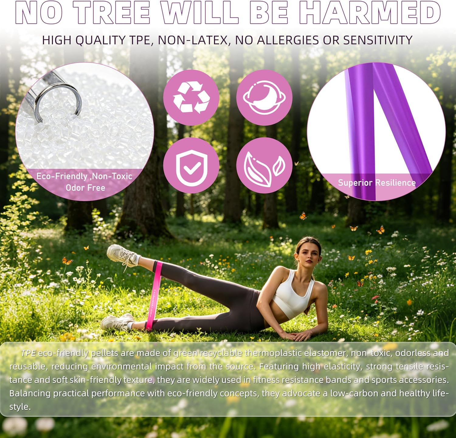 Resistance Loop Exercise Bands, Resistance Bands Exercise Bands for Home Fitness, Stretching, Strength Training