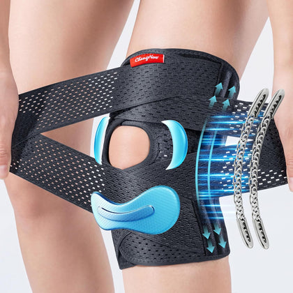 Upgraded Medical-Grade Knee Brace for Women and Men,[Ultra Breathable & V-Straps] Knee Support with Side