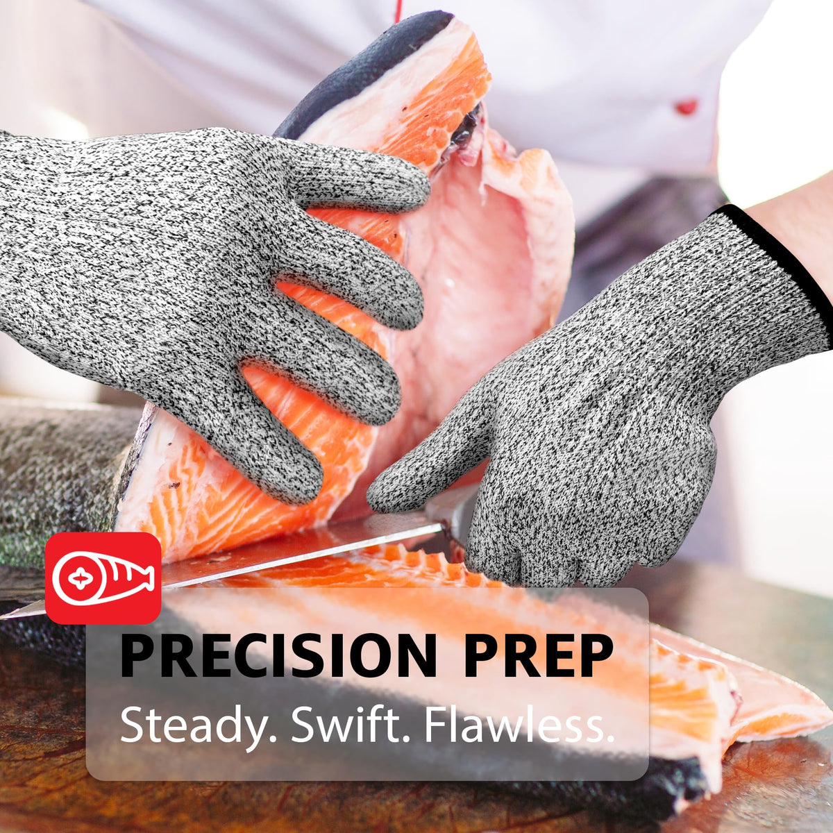Cut Resistant Kitchen Gloves Level 5, Food Grade, 5 pairs, Size S