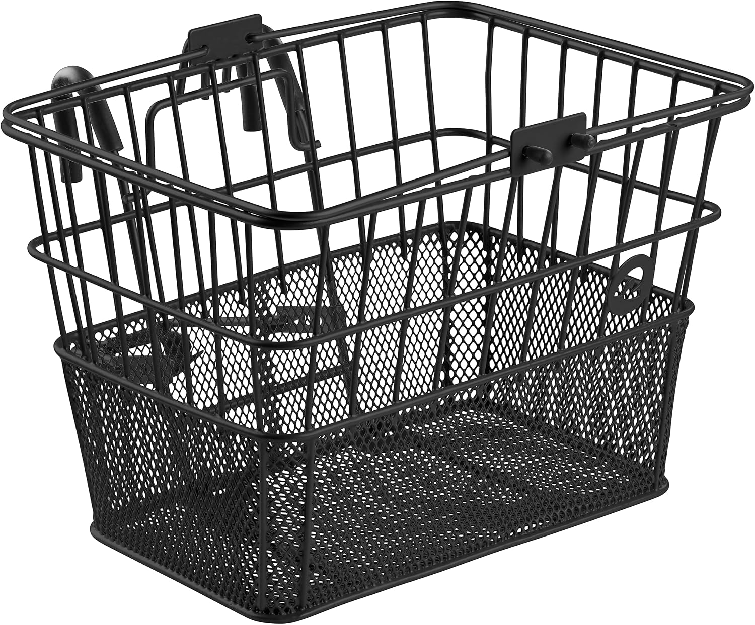 Apollo Detachable Front Bike Basket Steel Half-Mesh with Integrated Detachable Hooks and Built-In Handle, Easy