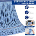Matthew Cleaning Heavy Duty Mop Head Commercial Grade Replacement for General and Floor Cleaning, Wet Industrial Blue