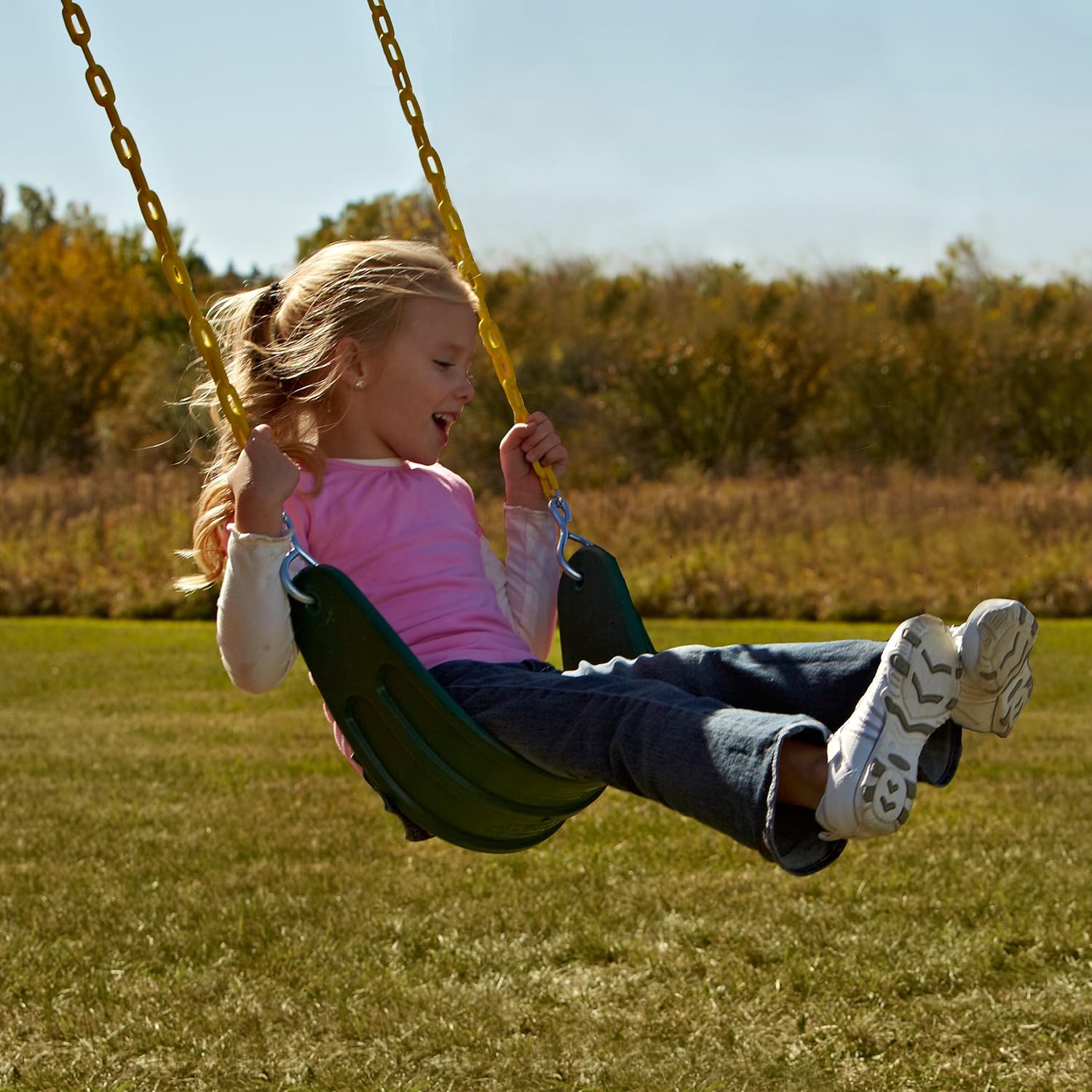 WS 5103 Two Extreme Duty Green Swing Seats with a Heavy Duty Ring/Trapeze Combo Swing Swing Set Refresher Bundle, Green