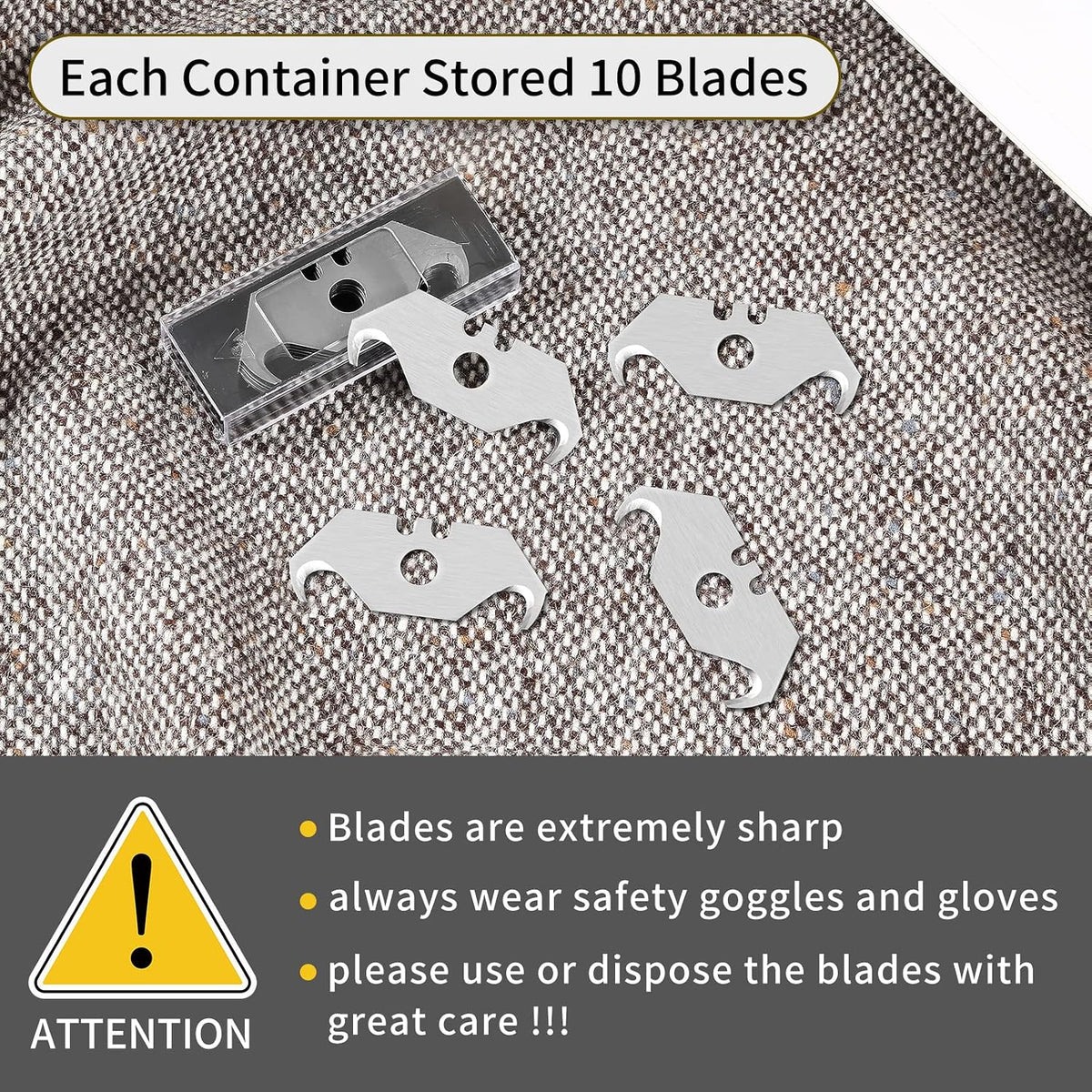 30 Pack Utility Knife Hook Blades, SK5 Box Cutter & Razor Blades