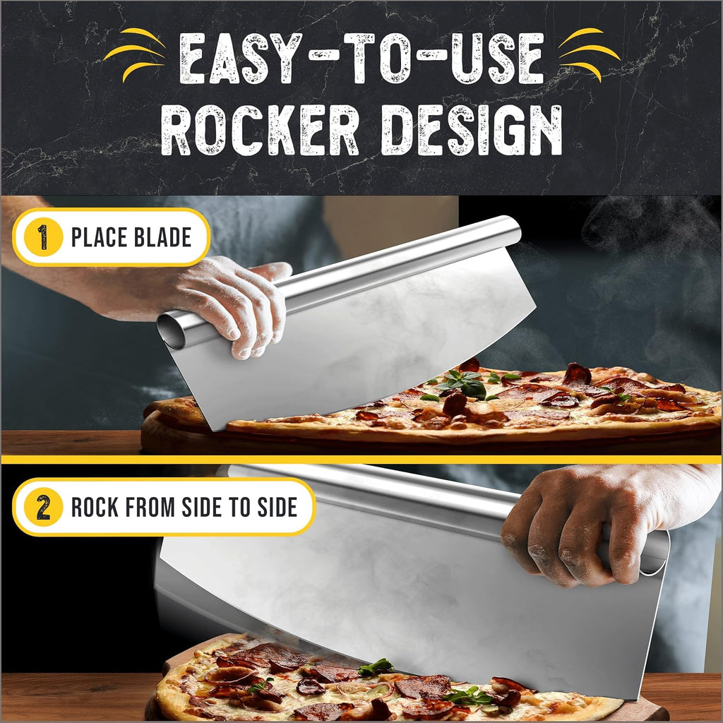 Pizza Cutter Rocker Blade, with Plastic Cover, 14"