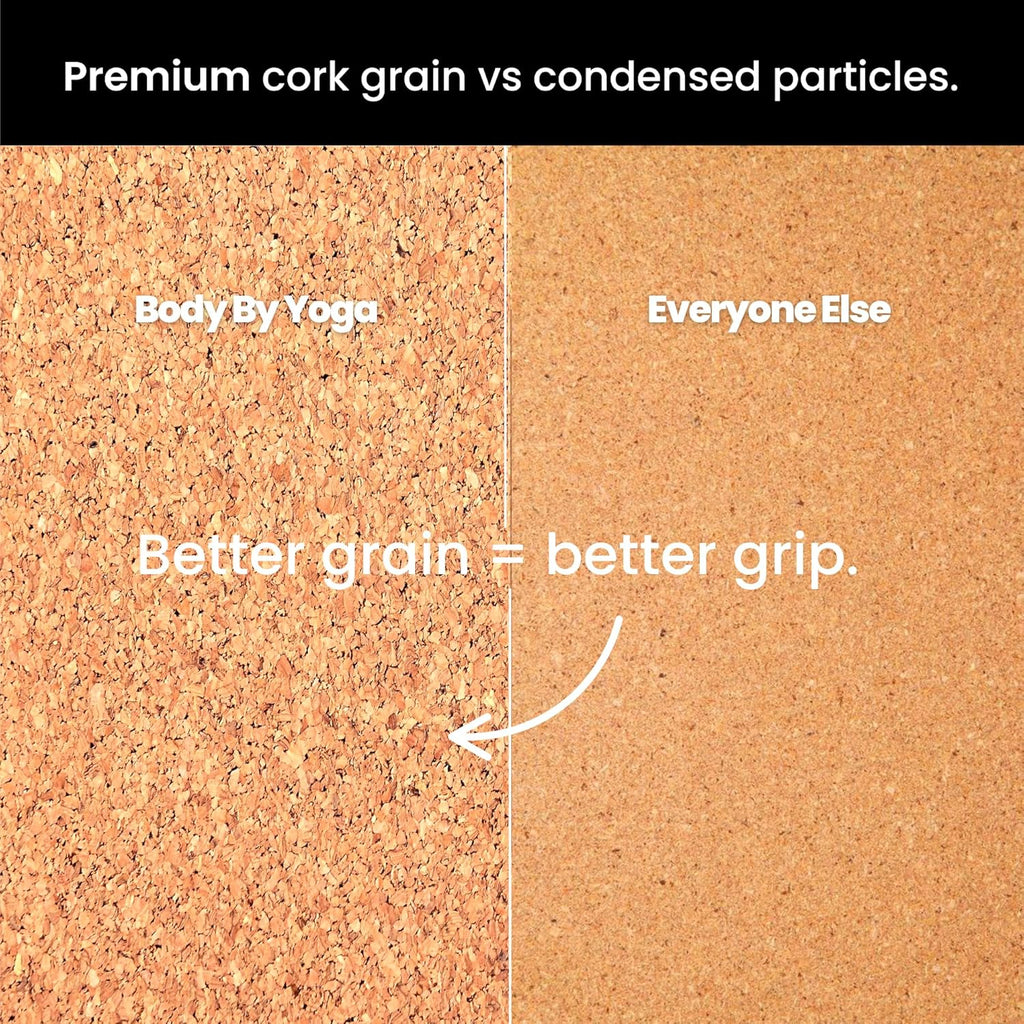 Luxury Cork Yoga Mat - Non Slip, Extra Thick Grip. Thicker, Longer, and Wider for More Comfort and Support. Tough