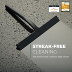 Silicone Shower Squeegee with 3-in-1 No-Drill Mount, Black, 15''
