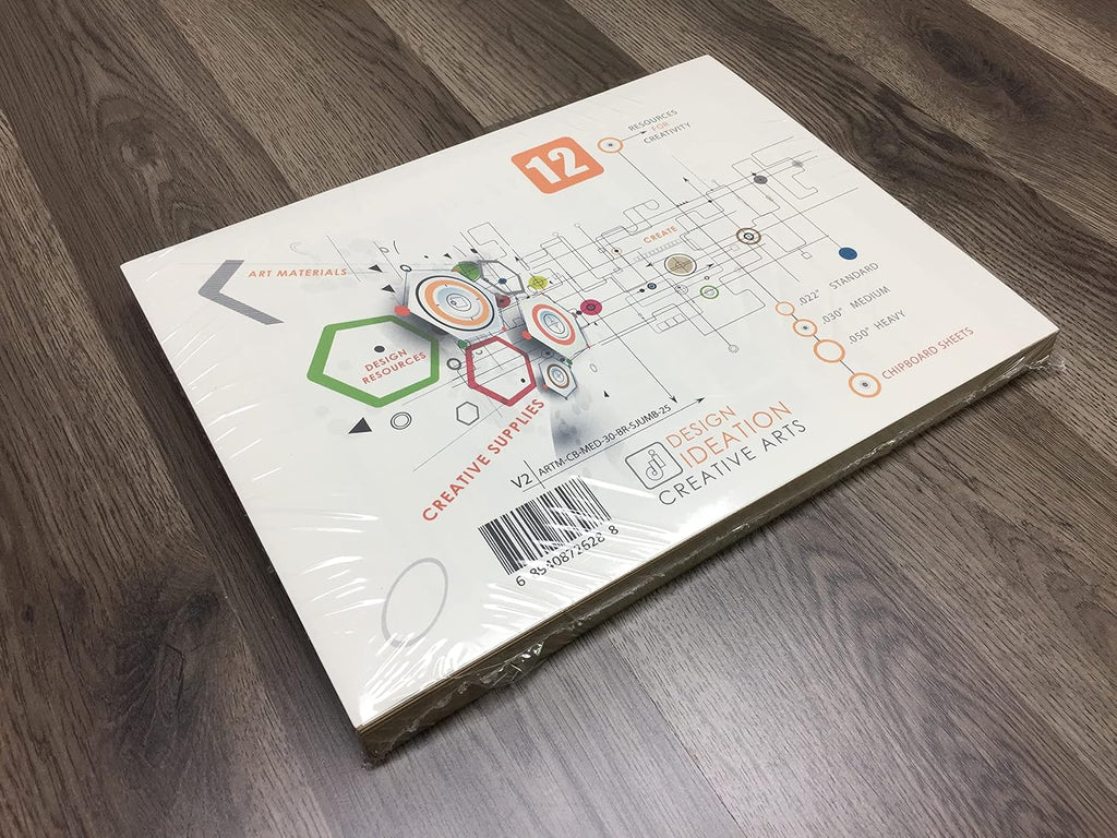 Medium Weight Chipboard Sheets. STUDIO 12 Brand. (9" x 12") .030” Thickness. (25 Sheets)