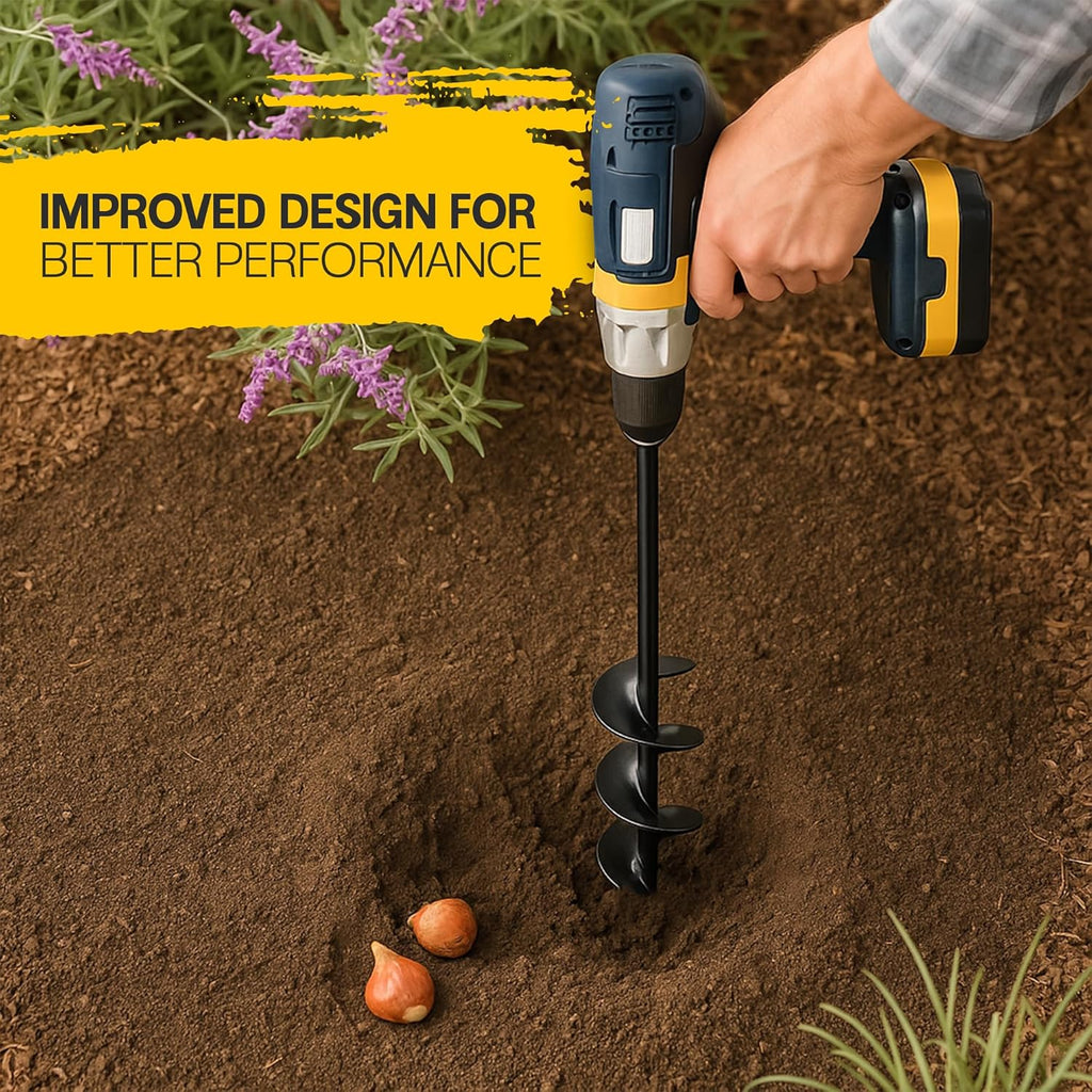 Garden Auger Drill Bit for Planting 2 Pack 1.6x16 & 3.5x16 Inch - Umbrellas and Fences Auger Post Hole Digger for