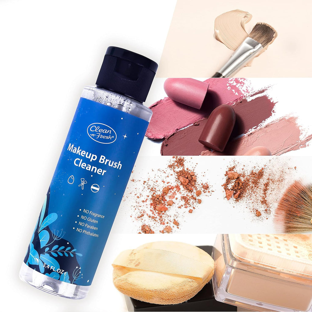 Makeup Brush Cleaner Set For Brushes, Sponge and Puff 6.8 Fl Oz, 2-Pack Deep Cleaning Washing Cleanser Shampoo With a