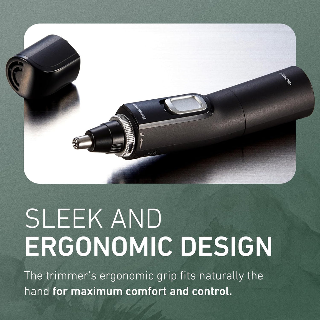 Ear and Nose Hair Trimmer for Men with Vacuum Cleaning System, Powerful Motor and Dual-Edge Blades for Smoother