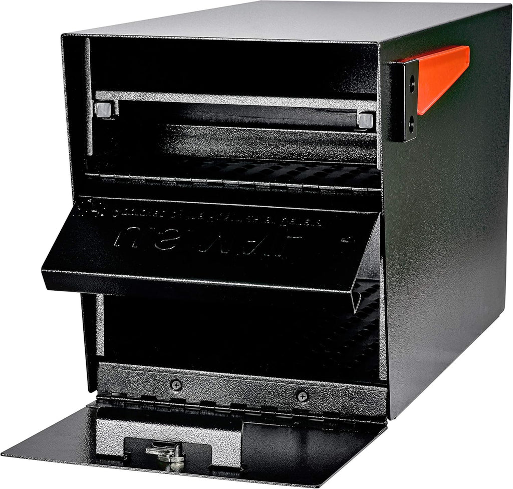 Large Capacity Locking Curbside Post Mount Mailbox, USPS Approved | Patented anti-pry lock, holds weeks of mail