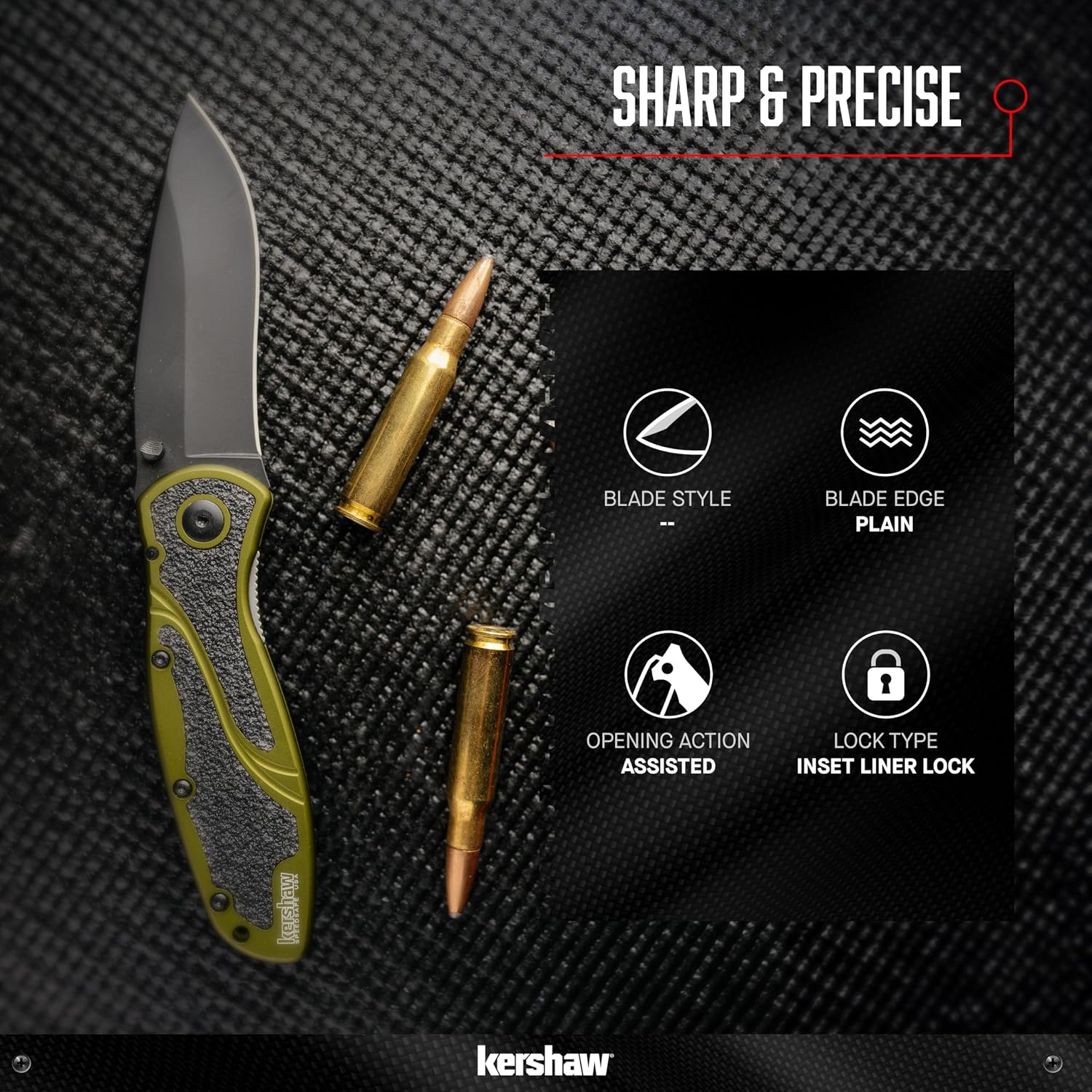 Blur Pocket Knife, Black, 3.4 Inch Recurve Blade