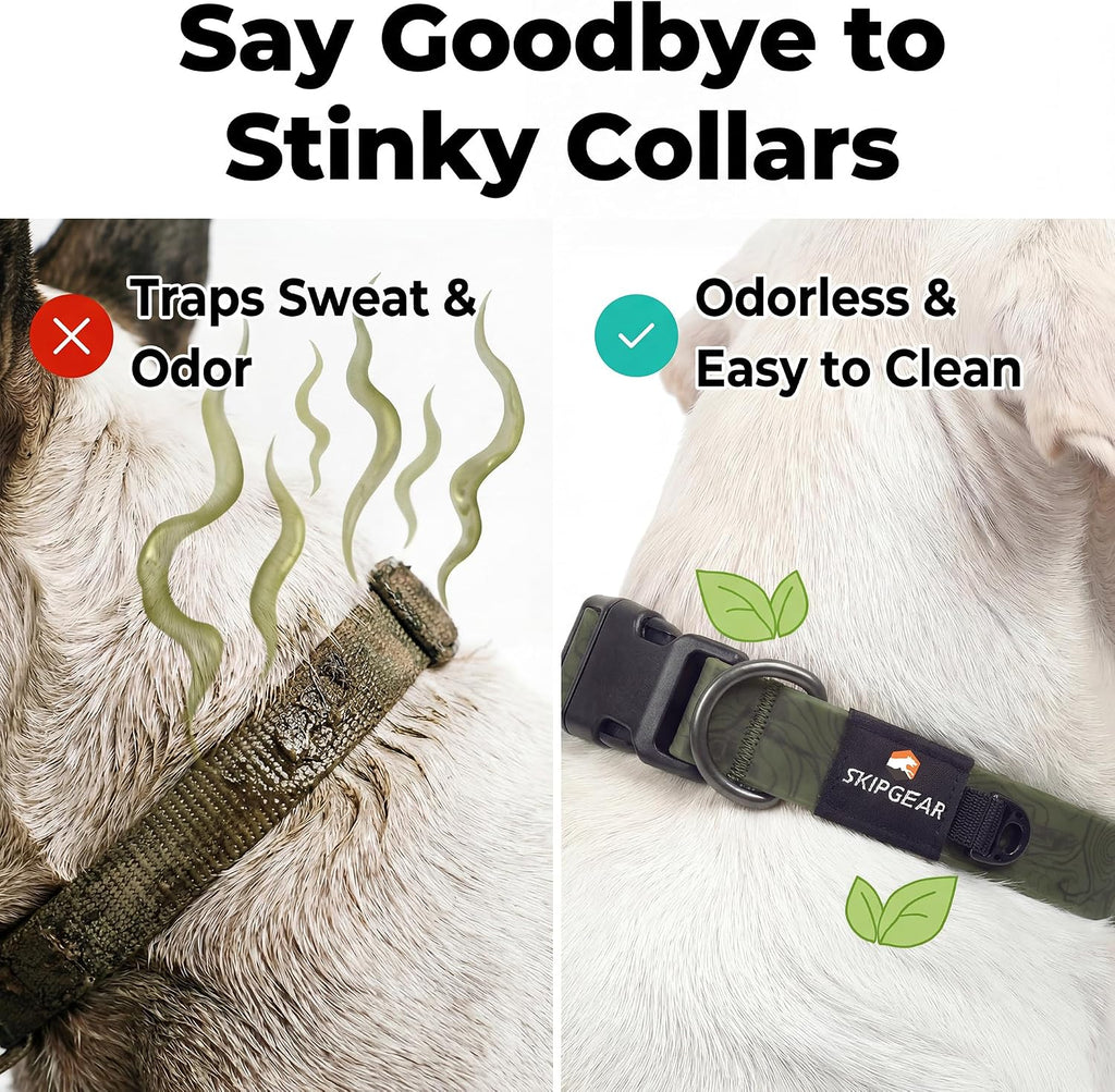 Waterproof Dog Collar, Odor-Resistant (Avocado Green, Large)