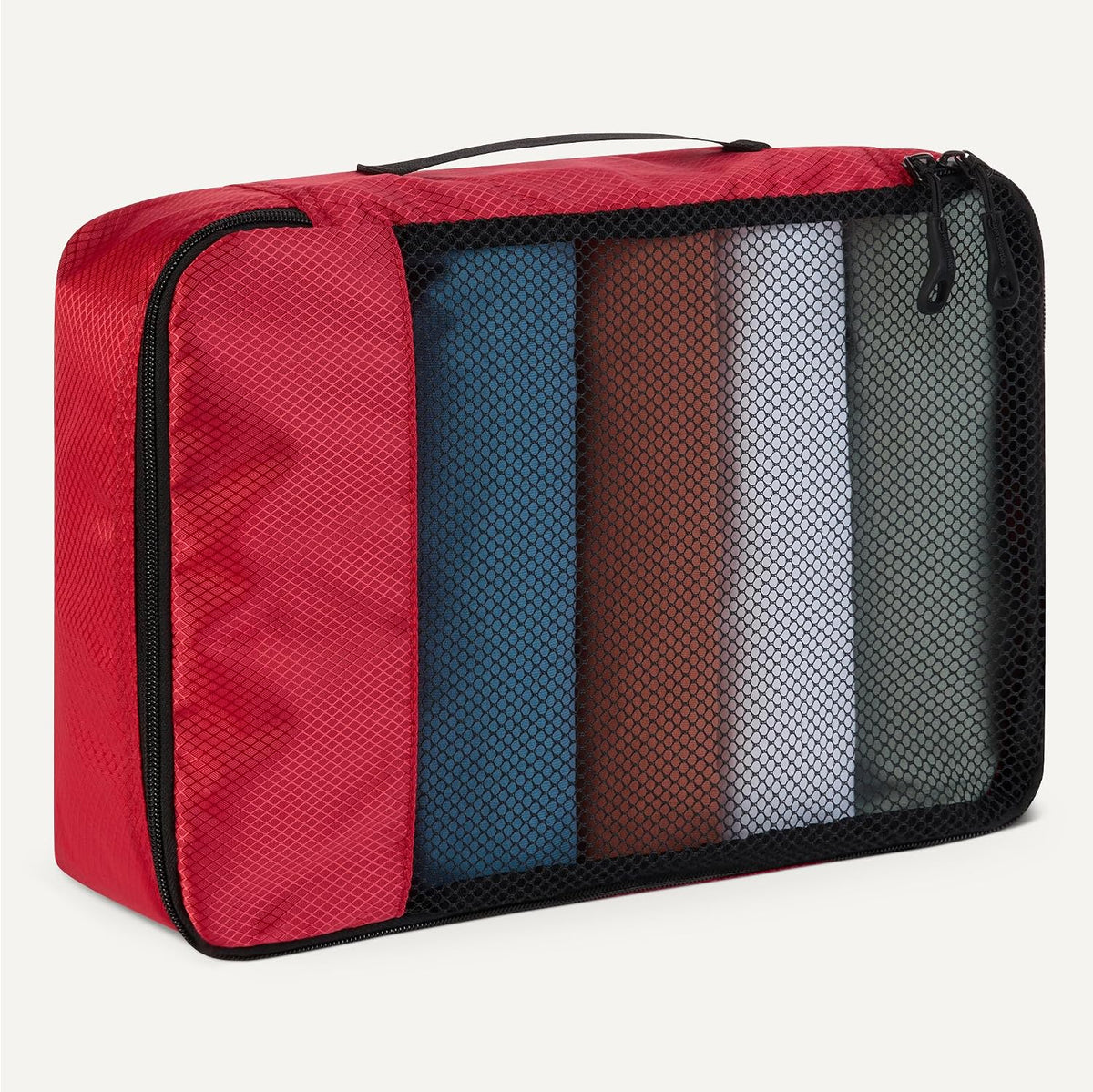 4-Piece Packing Cubes Travel Accessories Set, Luggage Organizer with Double Zipper, Mesh Top, Space-Saving, Medium