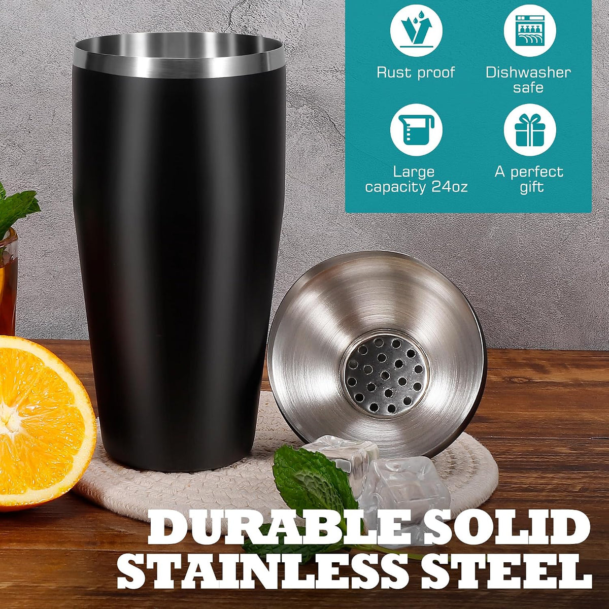Cocktail Shaker Set - 12-Piece Complete Bartender Kit for Home Bar and Cocktail Making - Includes Cocktail Shaker