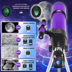 Telescope for Adults & Kids, 80mm Aperture 600mm Refractor | Portable Telescopes
