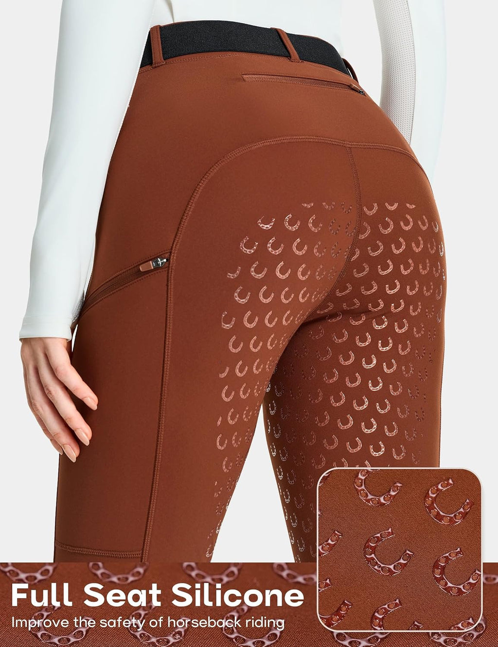 Women Fleece Horse Riding Pants Full Seat Equestrian Breeches