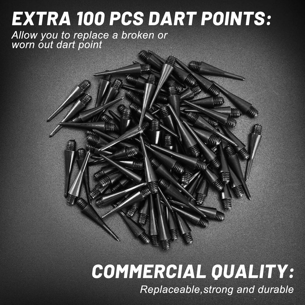 Soft Tip Darts, Bar Dart, Plastic Tip Darts Set, Attach Extra 100 Black 2BA Replacement Tips, Soft Tip Darts for