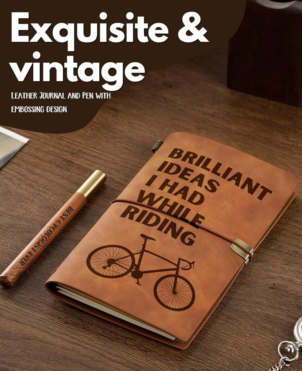 Cyclist Gifts for Men Women, Cycling Journal Pen Set for Bicyclists on Birthday, Christmas, Unique Notebook