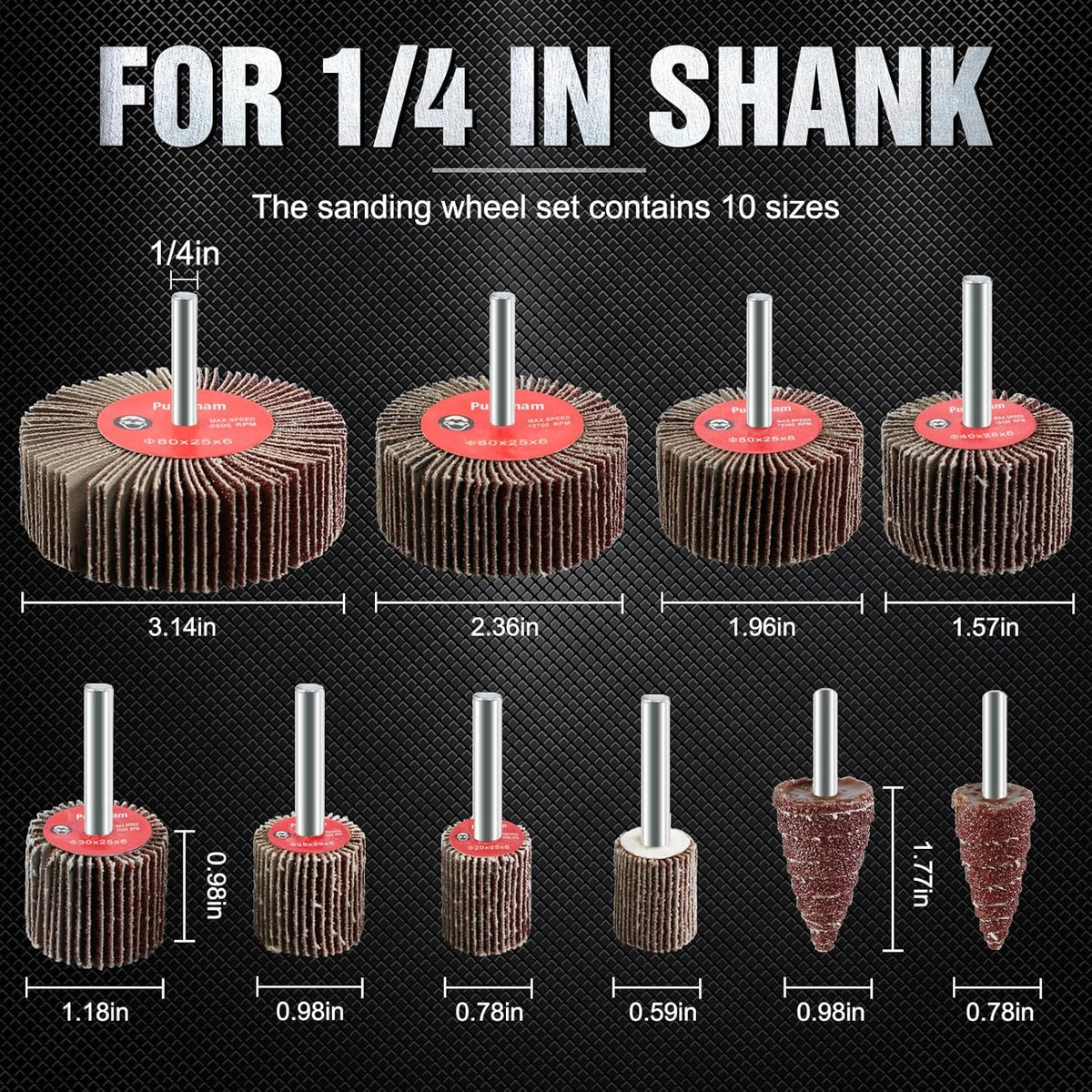20 Pcs Flap Wheel Sander Set 80 Grit Sanding Wheel