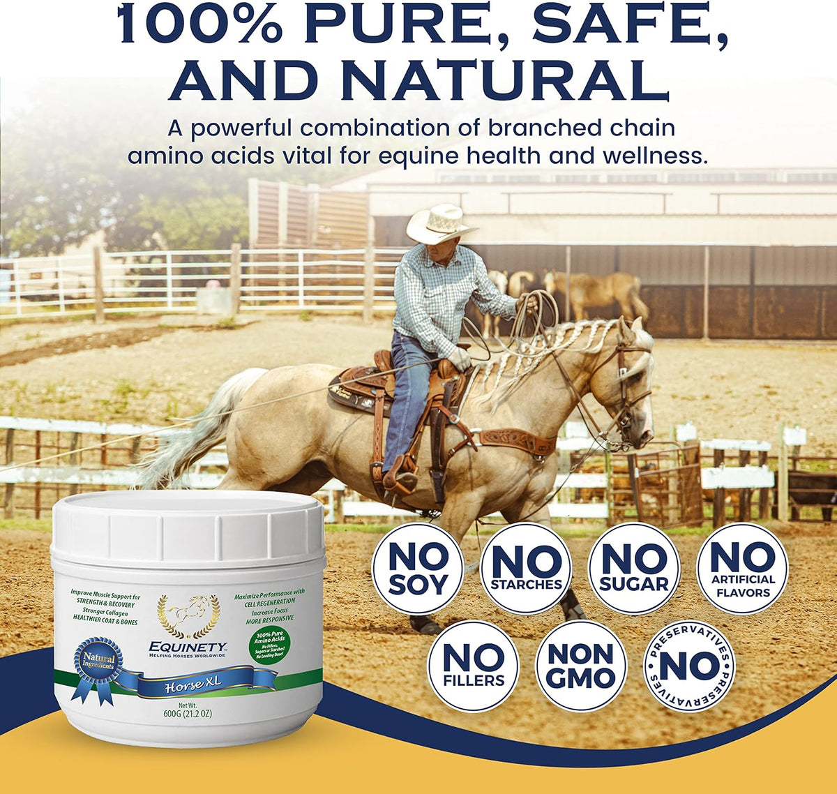 100-Day Supply Equinety Horse XL Powder Horse Supplement with Amino Acids