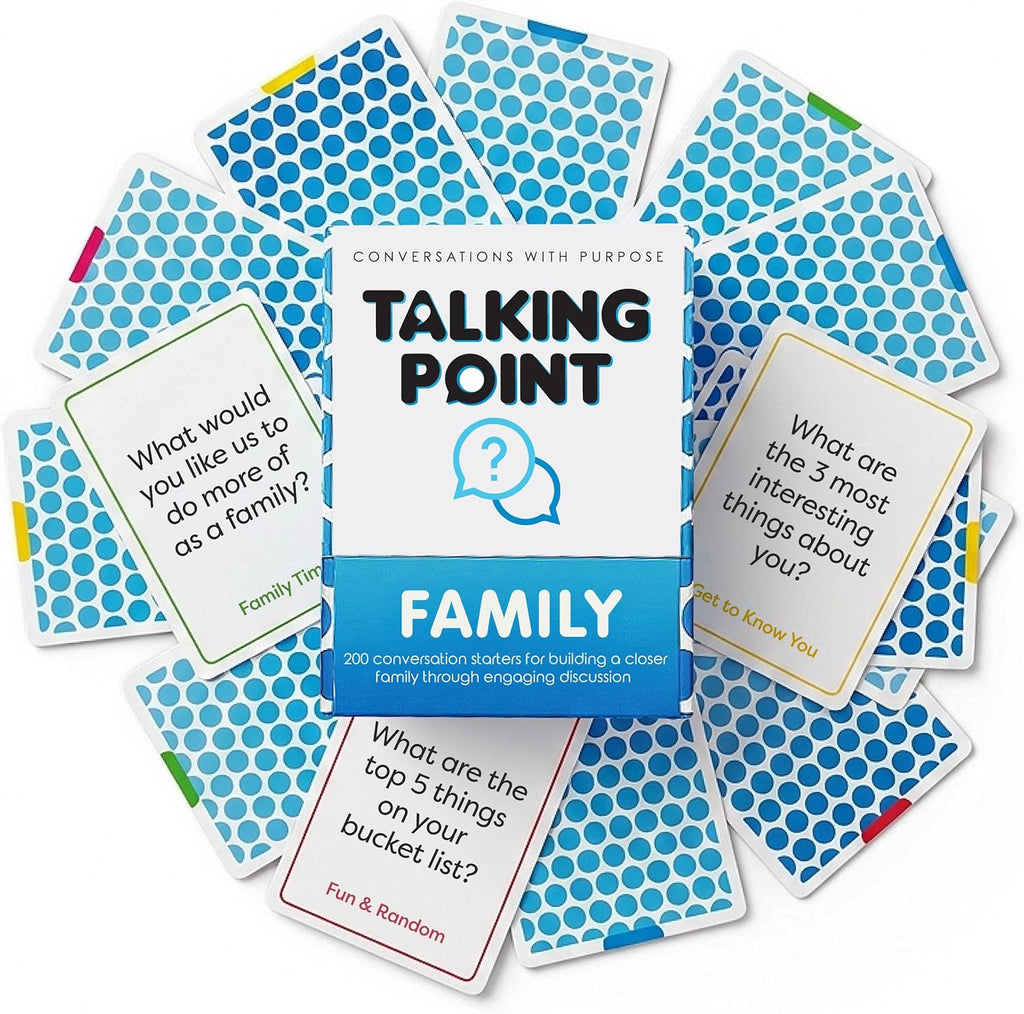200 Family Conversation Cards for Kids, Teens & Adults - Question Card Game | Fun screen-free connection; dinner