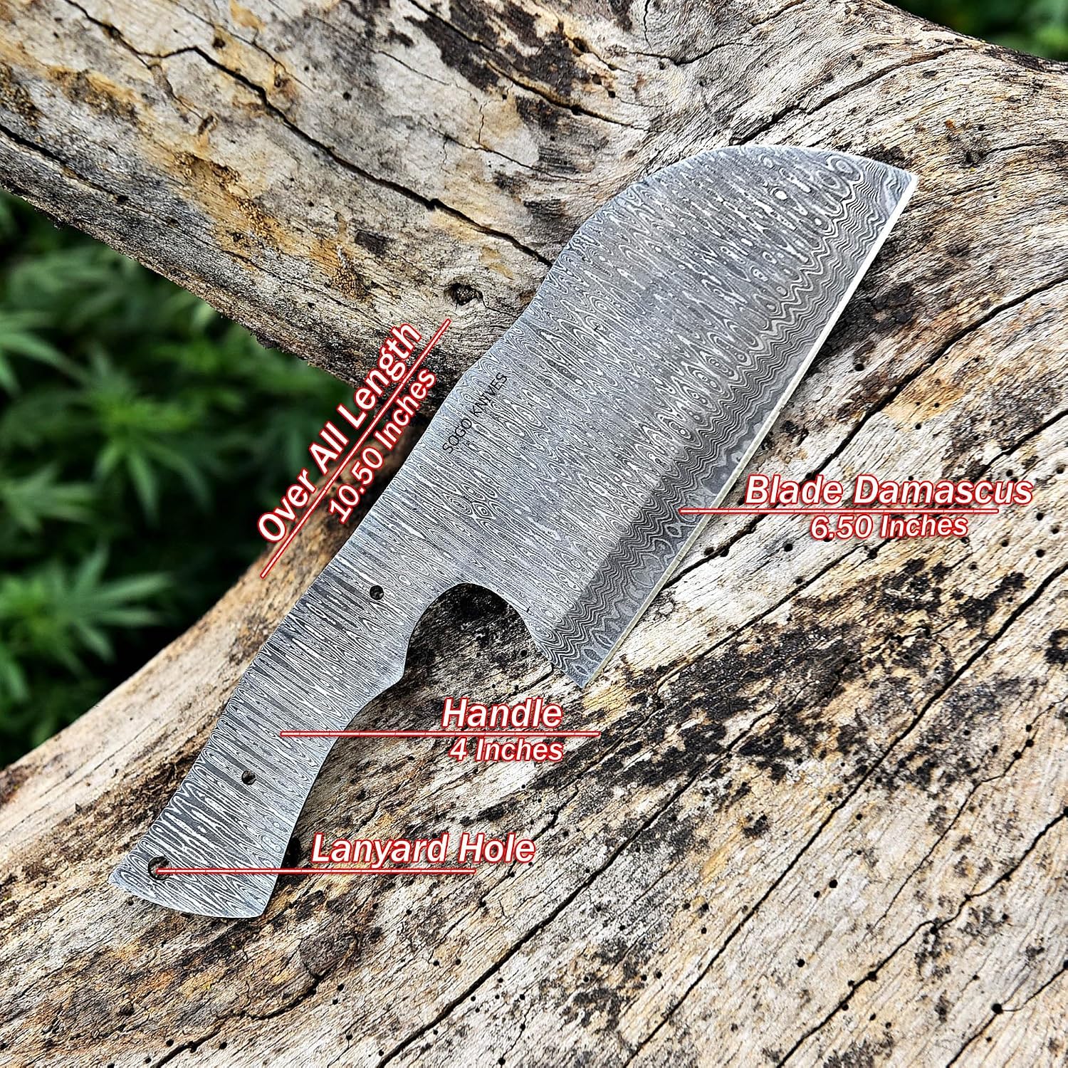 Damascus Knife Making Kit - DIY Handmade Knife Set Includes Meat Cleaver Blank, Steel Blade, Pins, Handle Scales and